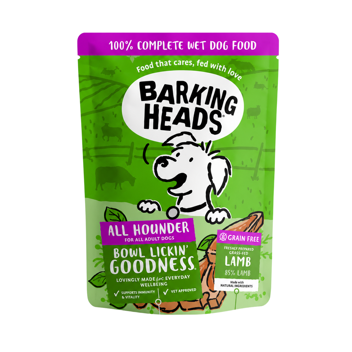 Barking Heads Bowl Lickin' Goodness Lamb Wet Dog Food - All Hounder 300g
