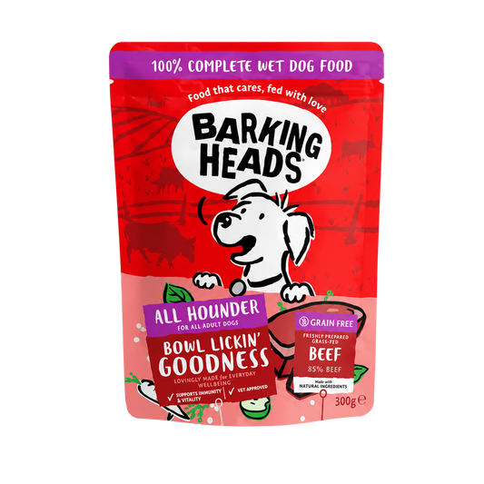 Barking Heads Bowl Lickin' Goodness Beef Wet Dog Food - All Hounder 300g
