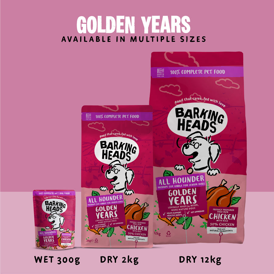 Barking Heads Golden Years Wet Food for Senior Dogs - Chicken & Salmon 300g