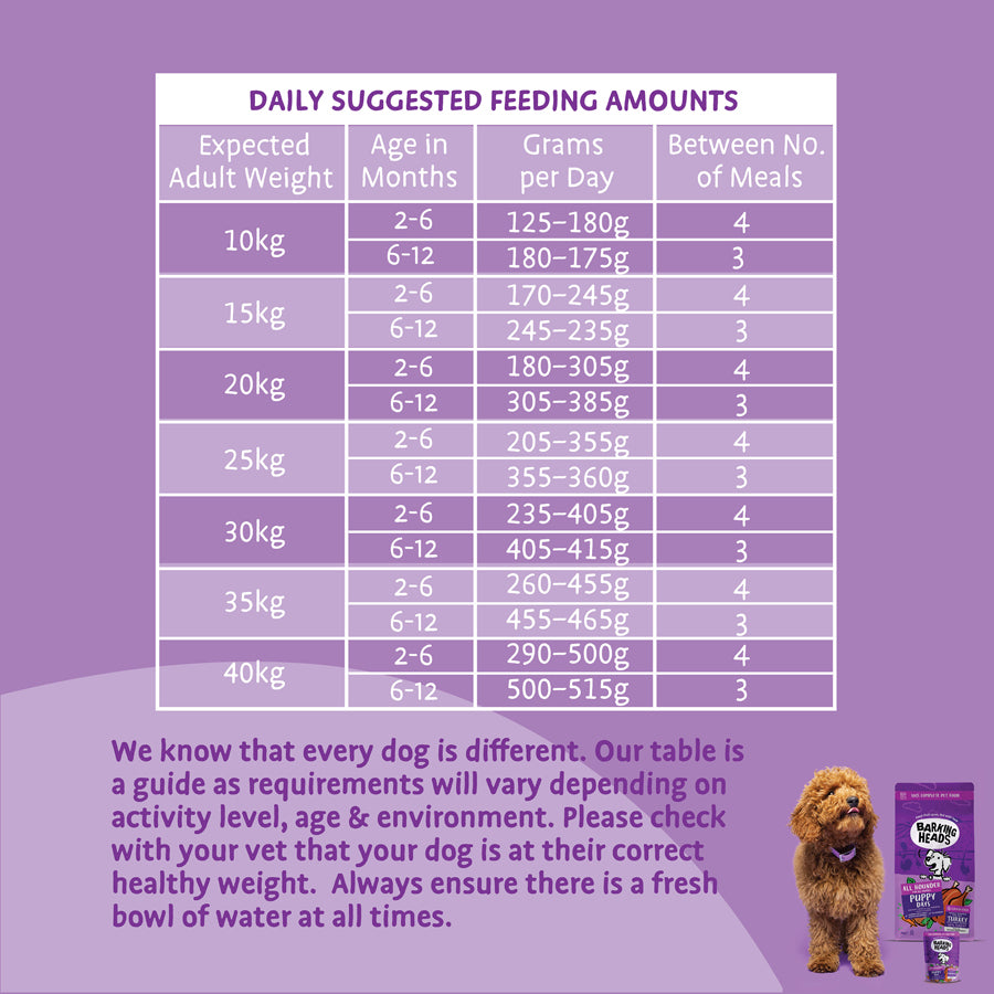 Barking Heads Puppy Days Turkey Dry Dog Food - All Hounder 2kg