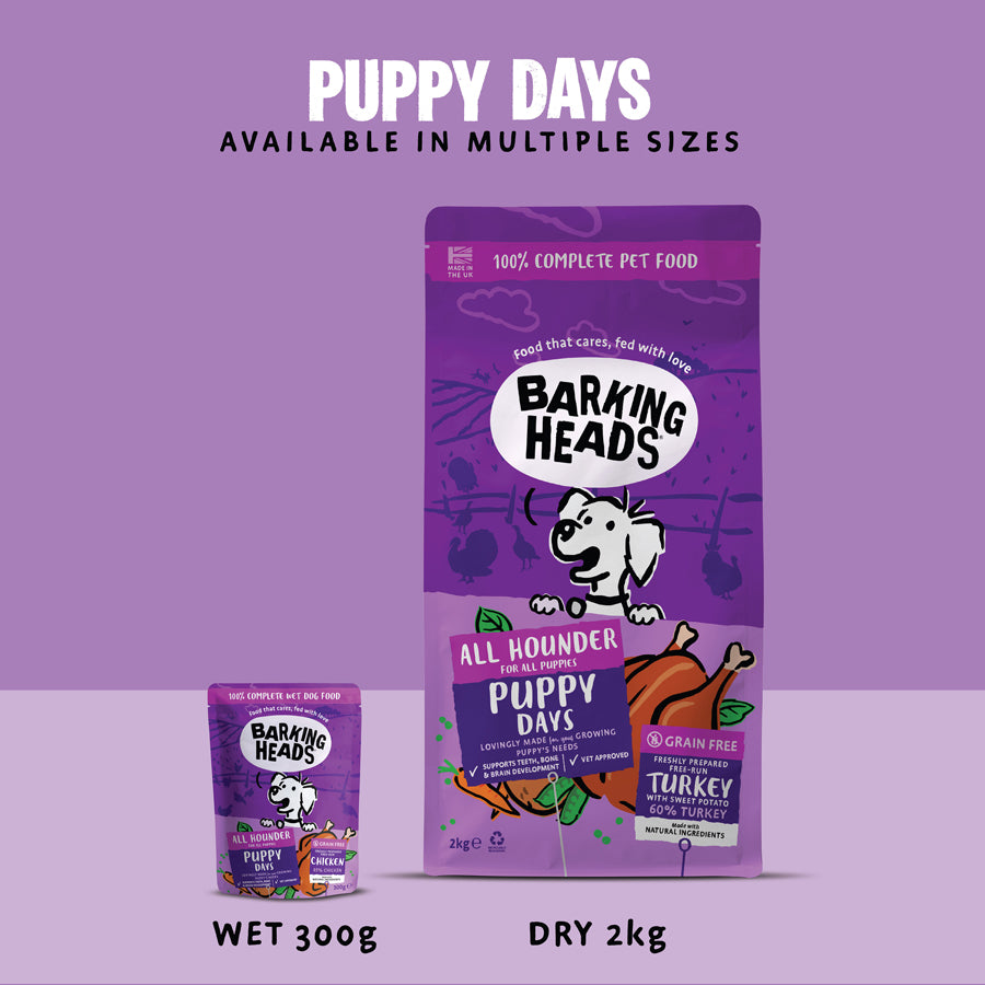 Barking Heads Puppy Days Turkey Dry Dog Food - All Hounder 2kg