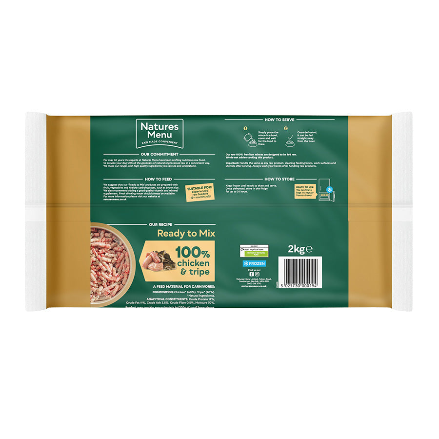 Natures Menu 100% Chicken & Tripe Freeflow 2kg
