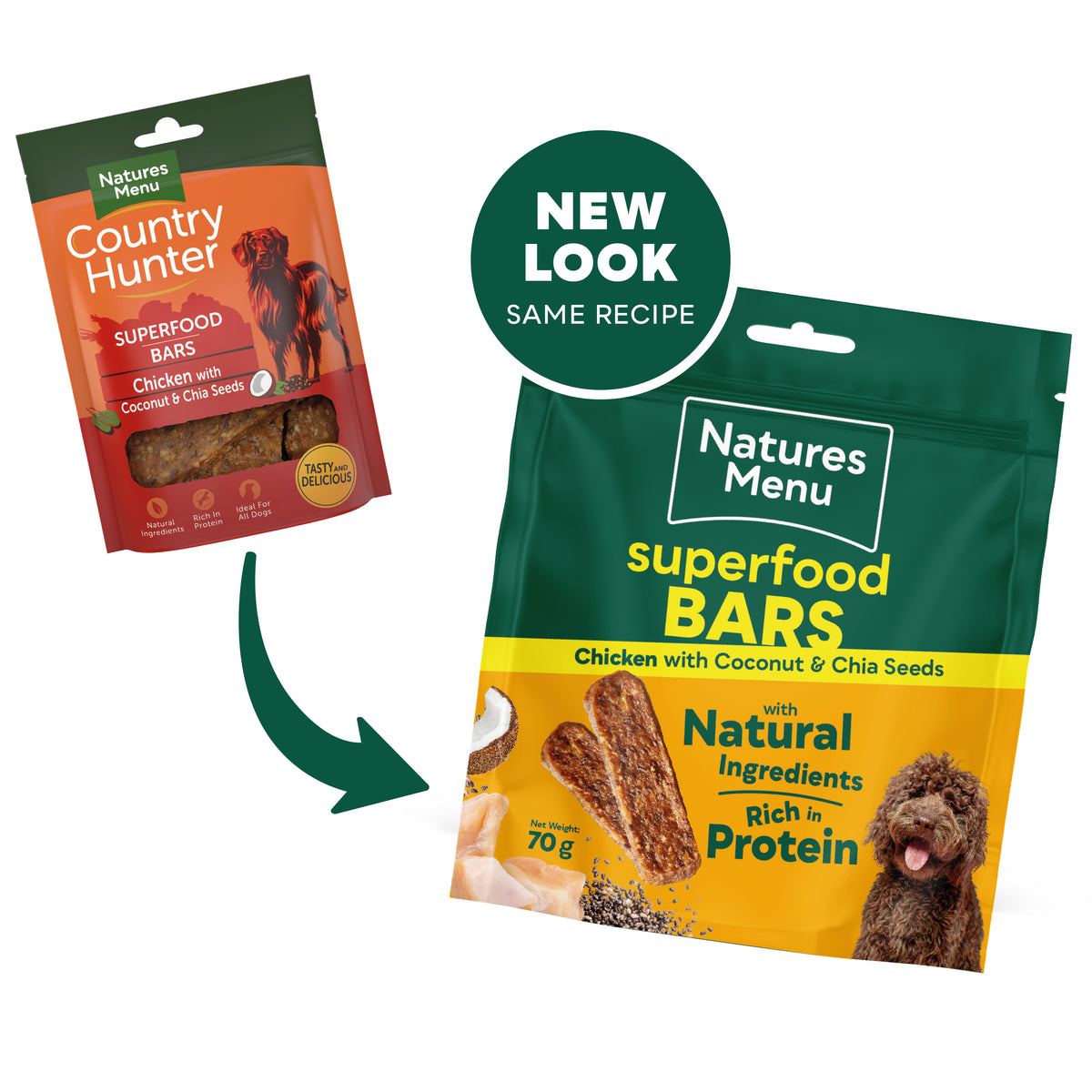 Natures Menu Chicken w/ Chia & Coconut Superfood Bar 70g