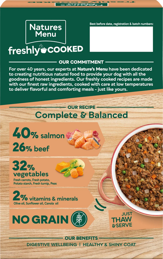Natures Menu Freshly Cooked Salmon & Beef 400g
