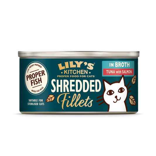 Lily's Kitchen Shredded Fillets Tuna & Salmon in Broth Cat Food 70g
