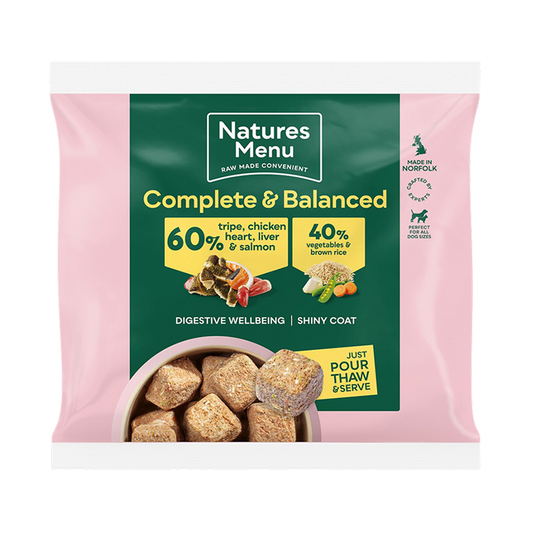 Natures Menu 60/40 Tripe, Chicken, Heart, Liver & Salmon Nuggets 1kg