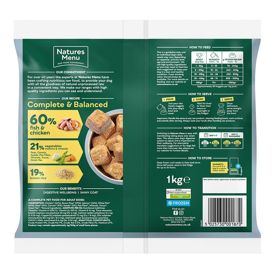Natures Menu 60/40 Fish & Chicken Nuggets 1kg