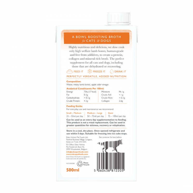 Eden Nordic Lamb Bone Broth Cats & Dogs 500ml