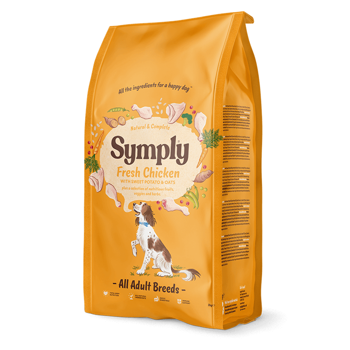 Symply Fresh Chicken dry dog food for all dog breeds pack shot