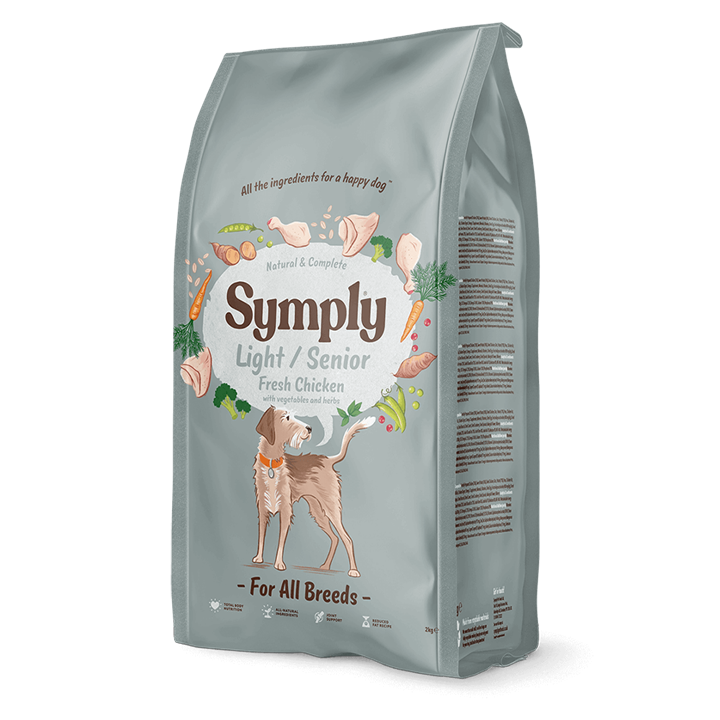 Symply Light/Senior fresh chicken dry dog food for all breeds pack shot