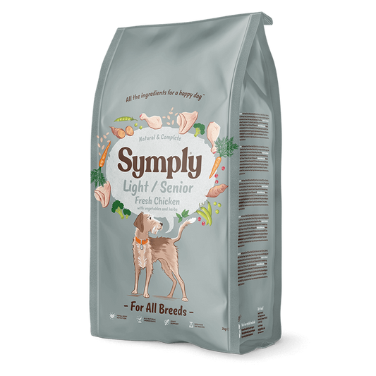 Symply Light/Senior fresh chicken dry dog food for all breeds pack shot