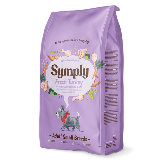 Symply Fresh Turkey dry dog food for small breed dogs pack shot