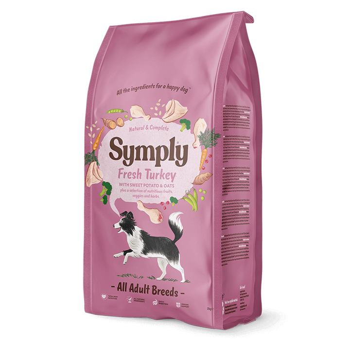 Symply Fresh Turkey dry dog food for all dog breeds pack shot