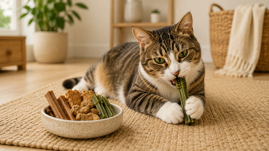 Cat treats and dental care